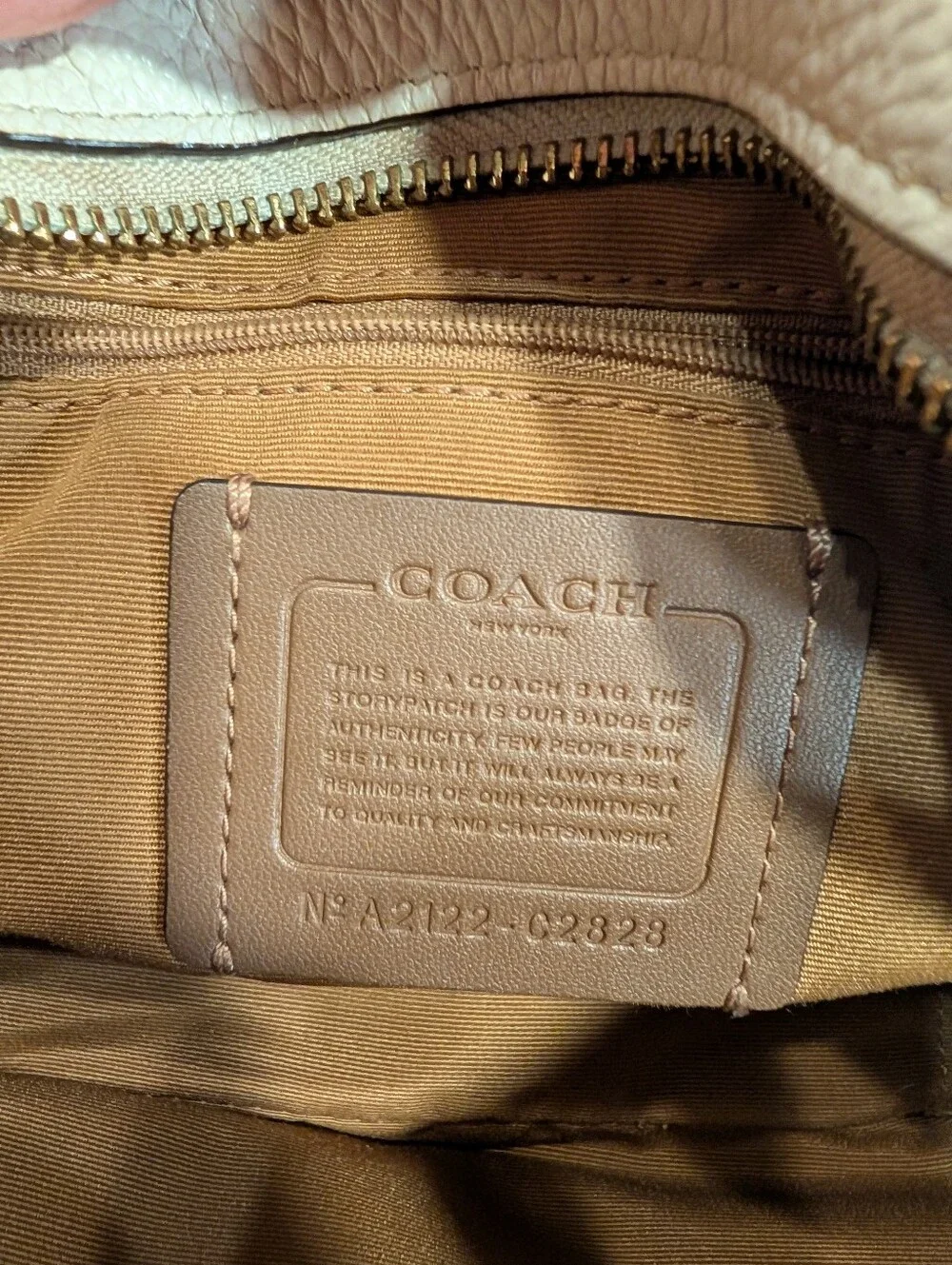 Coach Dempsey Cream Leather Camera Bag